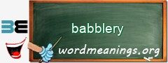 WordMeaning blackboard for babblery